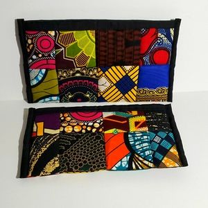 African Print Quilted Clutch set of 2